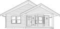 House sketch. Vector illustration in black and white. Royalty Free Stock Photo