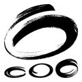 Set of black marker text selection. Hand drawn circle and oval markers isolated on white background.