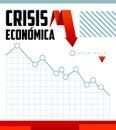 Crisis Economica, Economic Crisis Spanish text vector design. Royalty Free Stock Photo