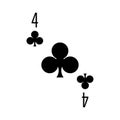 Playing poker card four icon image.