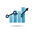 Success icon - business statistics growing graph Royalty Free Stock Photo