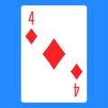 Playing poker card four icon image.