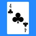 Playing poker card four icon image.