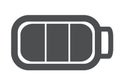 Battery icon, sign and symbol, black and white illustration Royalty Free Stock Photo