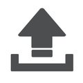File/folder upload icon symbol black and white illustration
