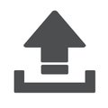 File/folder upload icon symbol black and white illustration Royalty Free Stock Photo