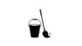 Cleaning service simple icon. bucket