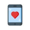 Flat style icon of mobile like message