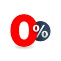 Zero percent isolated badge Royalty Free Stock Photo