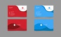 Minimalist and Custom Business Card Red and Blue Color Plat and Pro Vector Illustration