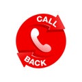 Call back icon - phone handset pictogram