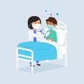 Doctor caring for patient in Hospital