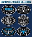 Western Style Cowboy Belt Buckle Label Master Collection Set. Royalty Free Stock Photo