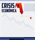 Crisis Economica, Economic Crisis Spanish text vector design. Royalty Free Stock Photo