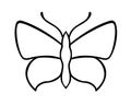 Butterfly - a linear vector template for coloring or cutting. Contour Butterfly Pattern. Outline.