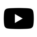 Squared Black & white youtube logo icon Royalty Free Stock Photo