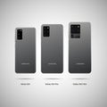 Vilnius, Lithuania - February 13, 2020: Galaxy S20, Galaxy S20 Plus, Galaxy S20 Ultra smartphones developed by SAMSUNG. SAMSUNG re