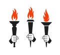 Torch logo. Isolated  torch on white background Royalty Free Stock Photo