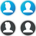 Set of hand drawn Avatar profile icon, or portrait icon , including male and female.User flat avatar icon, sign, profile peop Royalty Free Stock Photo