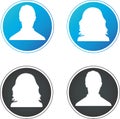 Set of hand drawn Avatar profile icon, or portrait icon , including male and female.User flat avatar icon, sign, profile peop Royalty Free Stock Photo