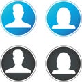 Set of hand drawn Avatar profile icon, or portrait icon , including male and female.User flat avatar icon, sign, profile peop Royalty Free Stock Photo