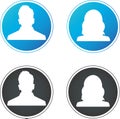 Set of hand drawn Avatar profile icon, or portrait icon , including male and female.User flat avatar icon, sign, profile peop Royalty Free Stock Photo