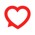 Vector illustration. Instant messengers. Social networks. Bubbles Messages like. Love. Valentine day. A heart. Icons. Wedding. Web Royalty Free Stock Photo