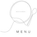 Restaurant menu background deign with plate and spoon vector