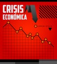 Crisis Economica, Economic Crisis Spanish text vector design. Royalty Free Stock Photo