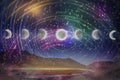 Moon Phases, Lunar Cycle In Night Sky, Time-lapse Concept
