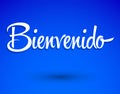 Bienvenido, Welcome Spanish text Hand lettering vector illustration. Royalty Free Stock Photo