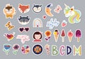 Kids elements collection with trendy design, stickers set