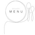 Menu restaurant. Plate and spoons. Vector