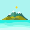 Vector illustration of Mountain landscape Royalty Free Stock Photo