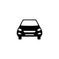 Web. Black flat car icon. Isolated simple view front logo illustration. Sign symbol. Auto style car logo design. Royalty Free Stock Photo