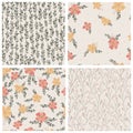 Set of seamless floral patterns Royalty Free Stock Photo