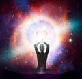 Spiritual energy healing power, connection, conscience awakening, meditation, expansion Royalty Free Stock Photo