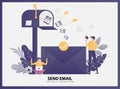 Illustration vector graphic of Sending or receiving email concept