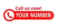 Call us now red button Royalty Free Stock Photo