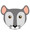 Cute cartoon mouse or rat - vector full color illustration. Muzzle of a gray mouse. Rat head emoticon.