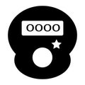 Digital tasbeeh black icon design