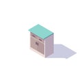 Isometric kitchen chest of drawer