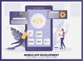 Illustration vector of Mobile App development concept Royalty Free Stock Photo