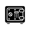 Glyph style icon of safe box. vector for website Royalty Free Stock Photo