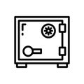 Safe box icon for website. vector in line style Royalty Free Stock Photo