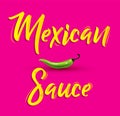 Mexican Sauce Jalapeno Chili Vector Design.
