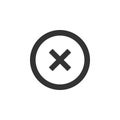 Cross mark vector icon for web site and mobile app