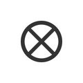 Cross mark vector icon for web site and mobile app