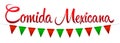Comida Mexicana, Mexican Food spanish text vector illustration. Royalty Free Stock Photo