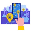 Train tickets online - smartphone with map